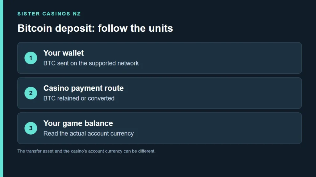 Bitcoin Casinos NZ: BTC Deposits, Fees and Withdrawals guide artwork