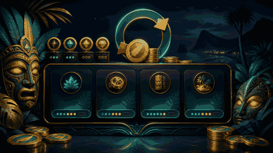 Jungle-themed casino bonus comparison with cashback loop and four aligned offer cards